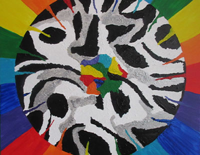 En svartvit Jord fylls med glädje